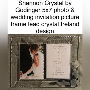 Vintage Shannon Crystal by Godinger 5x7 photo wedding invitation picture frame